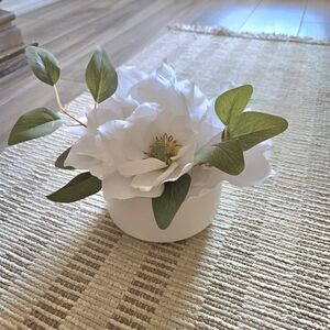 Chic White Faux Floral Arrangement with Greenery